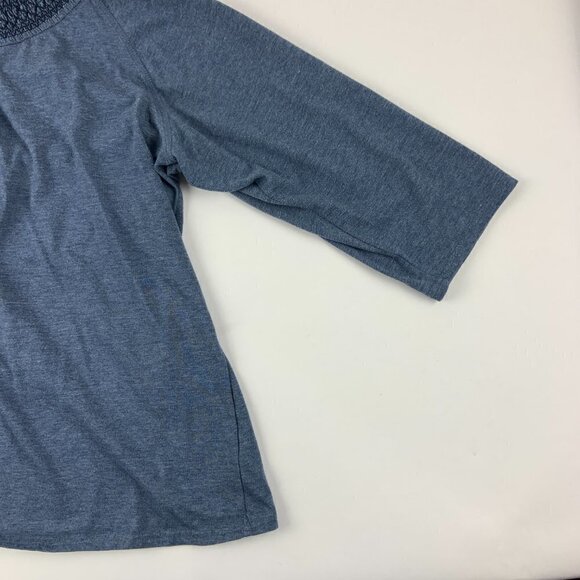 Essentials Womens Blouse Quarter Sleeve Blue 26 28 Wide - Picture 5 of 6